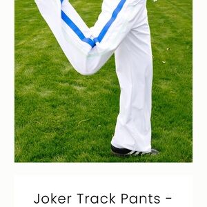 Tiger Friday “Joker” Kids White track pants with Blue Accent